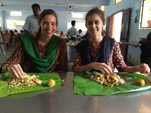 Eating on a banana leaf